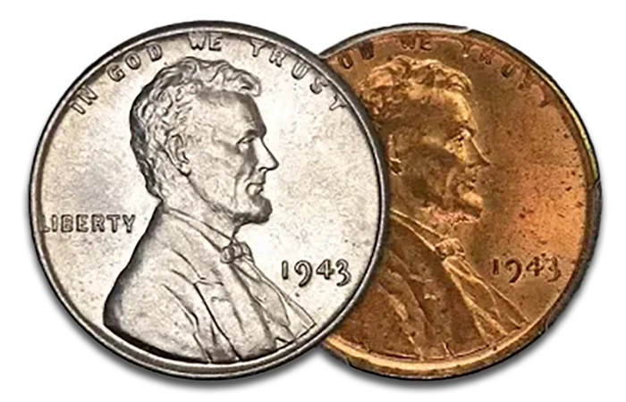 1943 Steel, Copper Cents